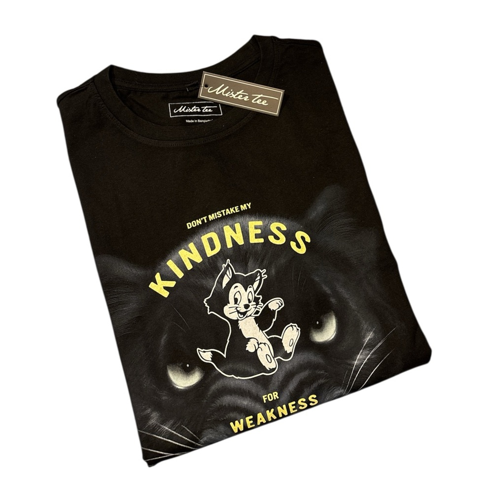 MISTER TEE Men's “Kindness For Weakness” Oversized Tee - Black / Large